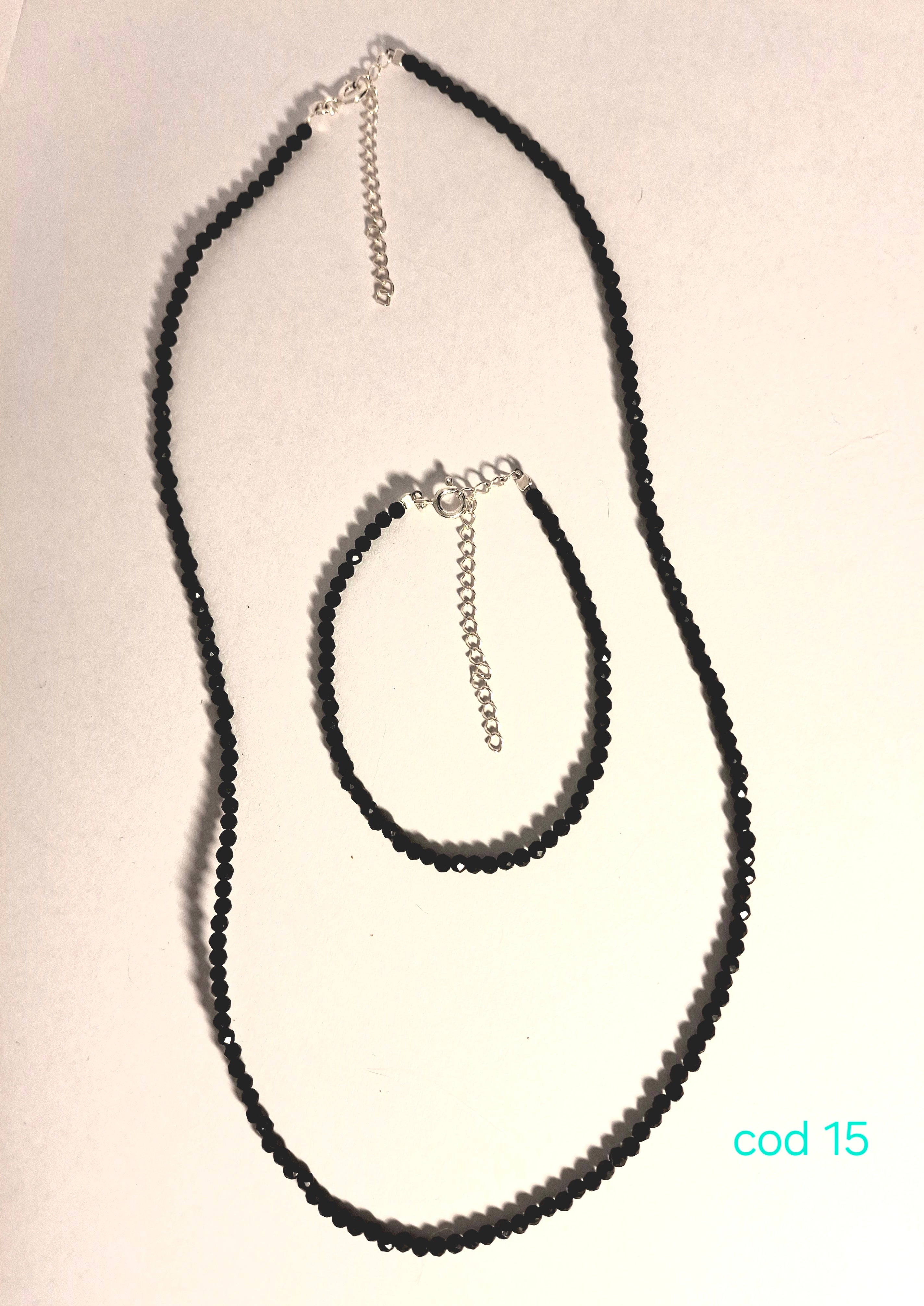 Set Turmalina neagra, argint 925 de dama Cod 15