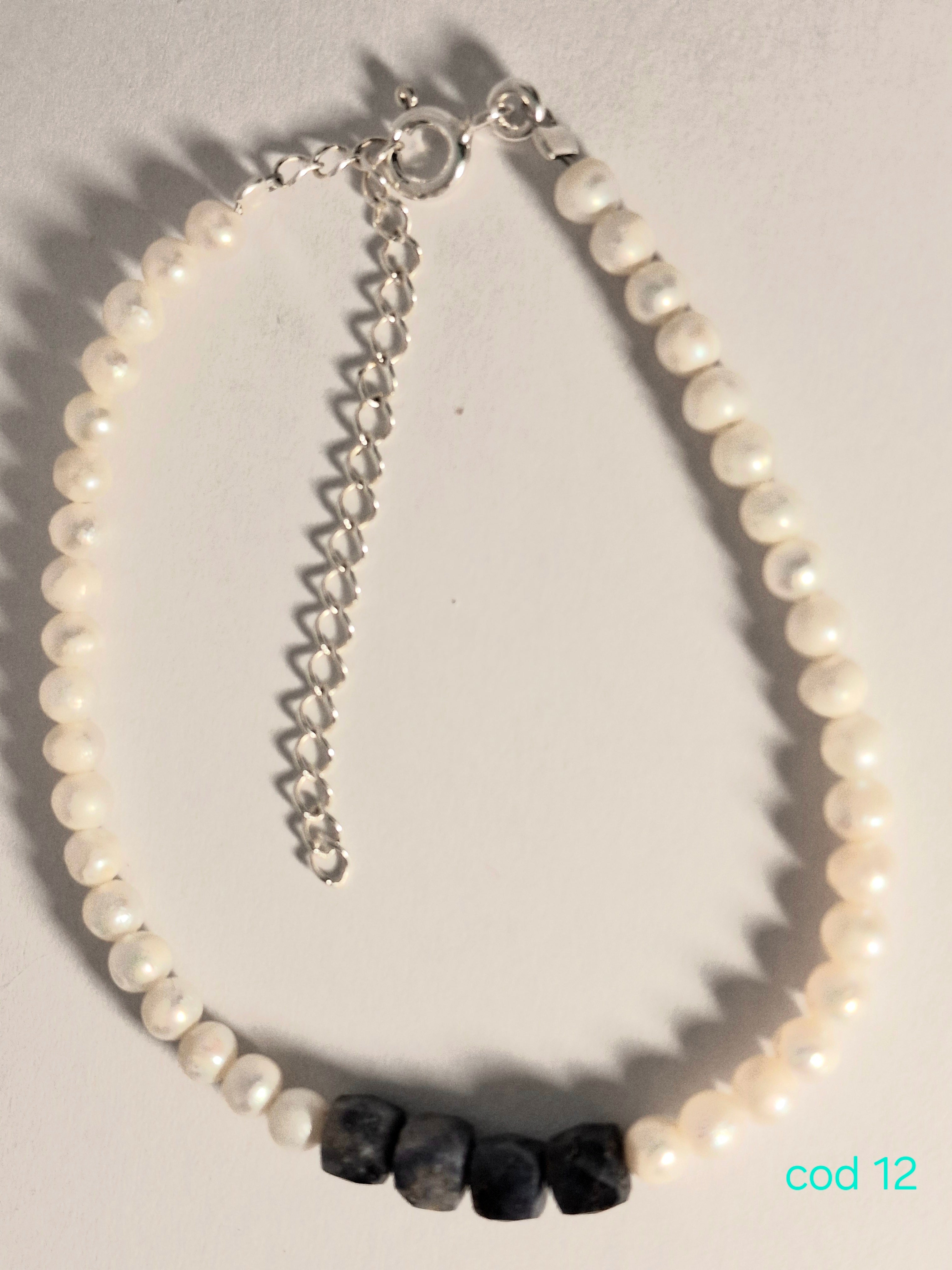 Bratara cu 4 Safire si Perle de cultura in argint 925 (Cod 12)