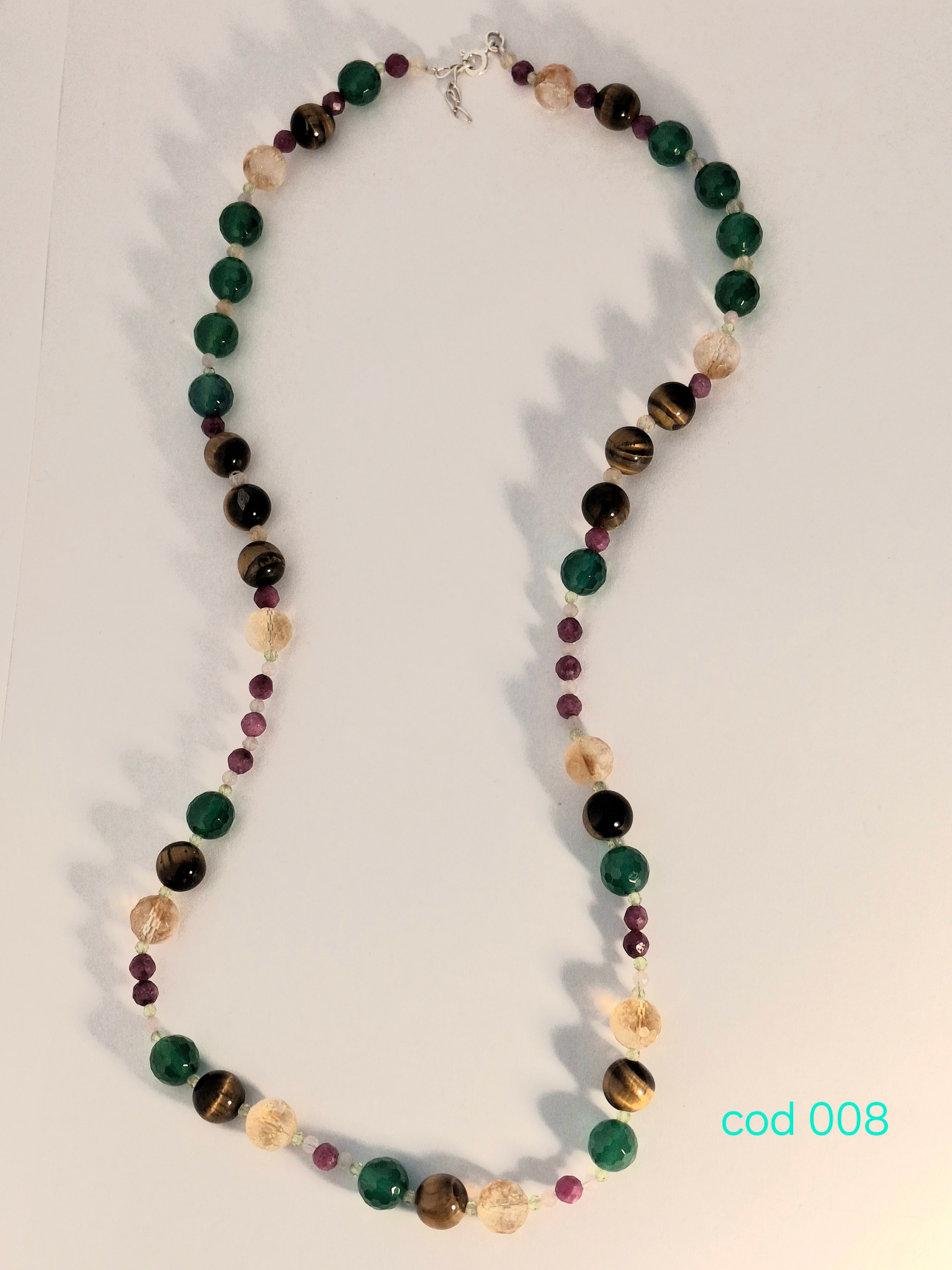 Colier din pietre pretioase si semipretioase in argint 925 (Cod 008)