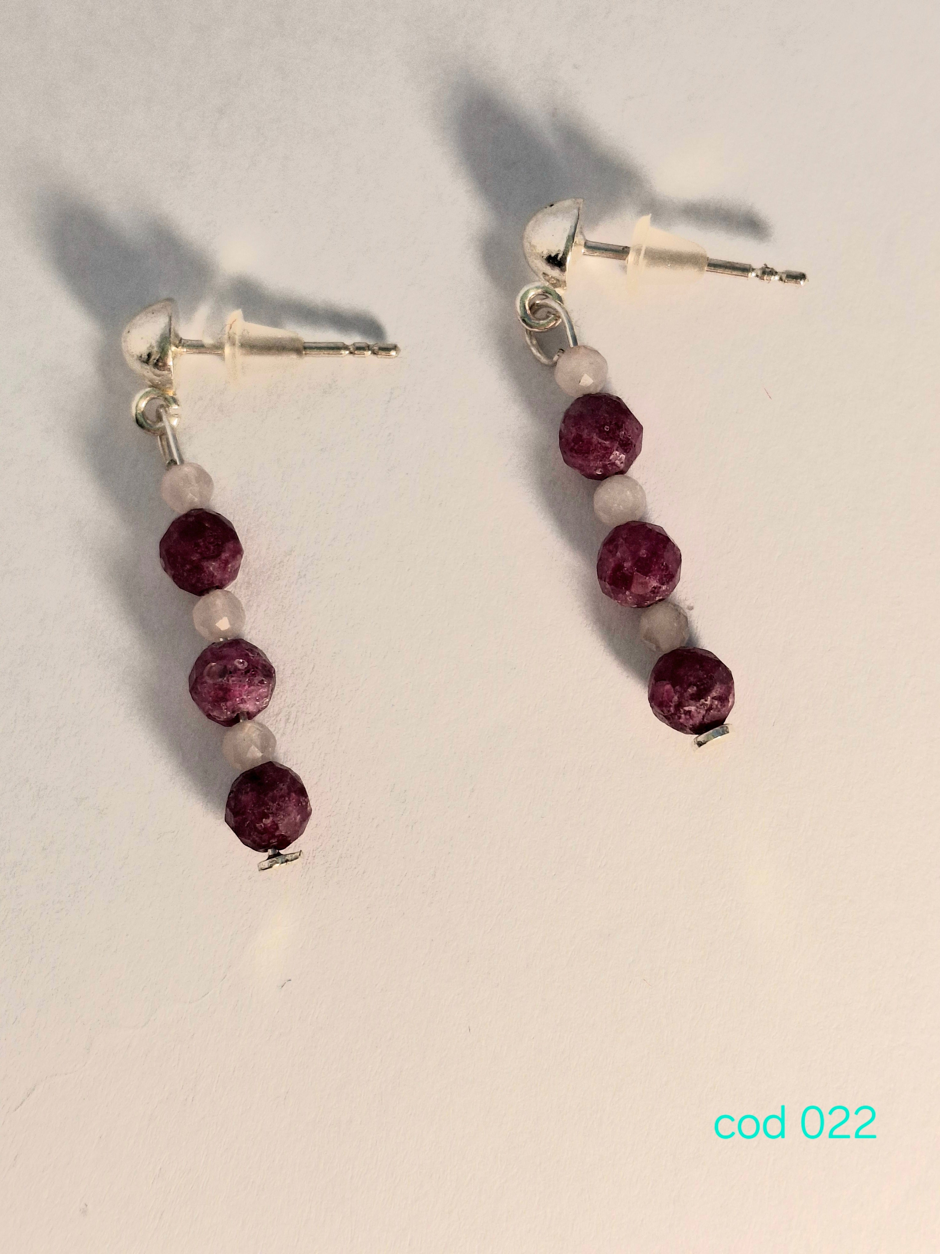 Cercei din Rubin si Opal in argint 925 (Cod 022)