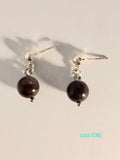 Cercei handmade din pietre semipretioase, Piatra lunii si Hematit electroplacat in argint 925 (Cod 036)