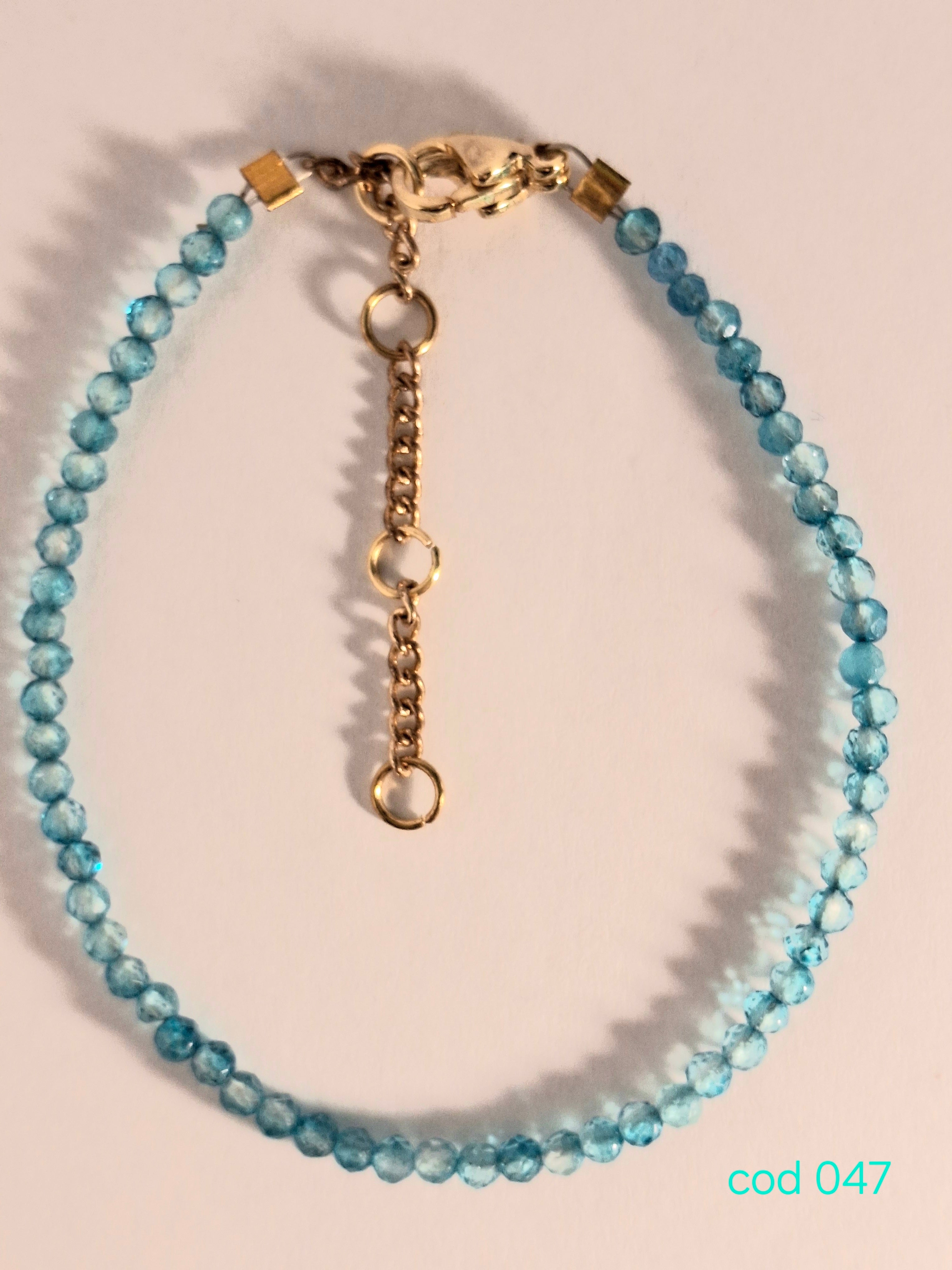 Bratara handmade din Pietre pretioase (Topaz) in Inox (Cod 047)